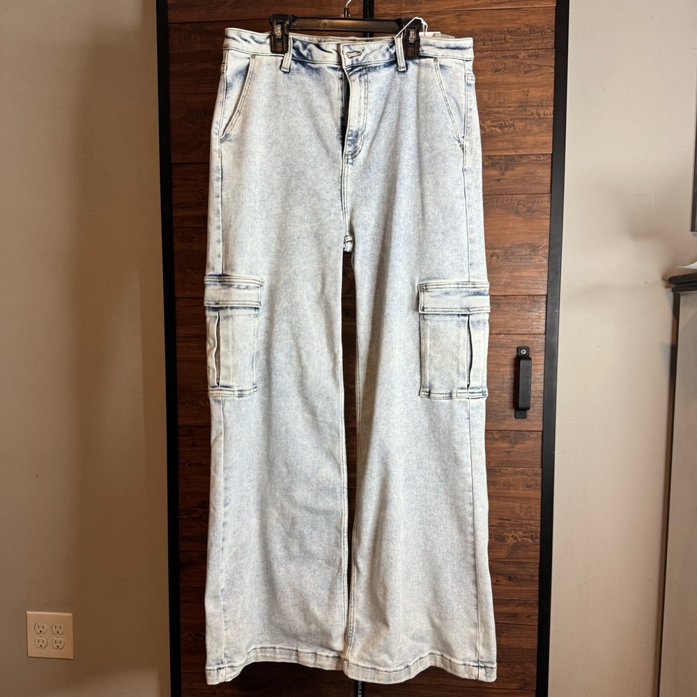 Risen Acid Washed Light Blue Denim Jeans
